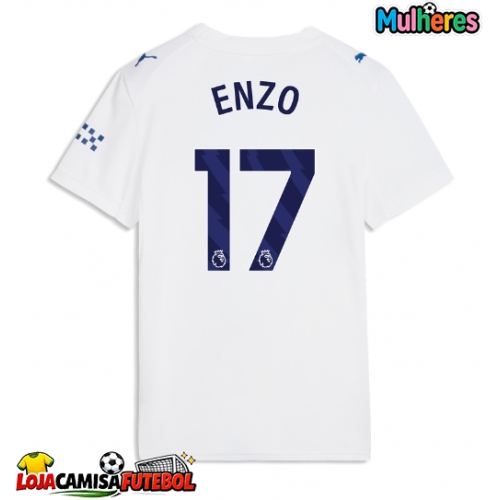 Camisa de Futebol Manchester City Enzo Fernandez #17 Equipamento Alternativo Mulheres 2026-27 Manga Curta